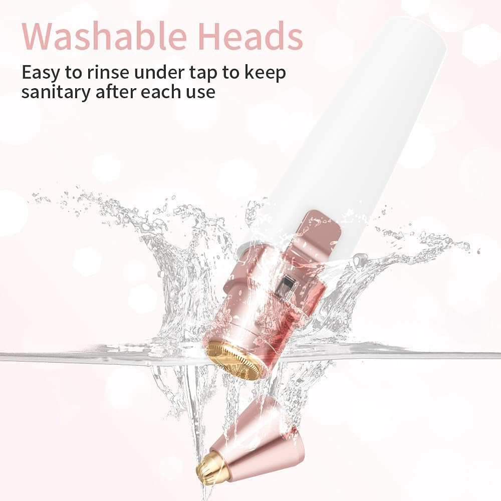 2-in-1 Rechargeable Facial Hair Remover & Eyebrow Trimmer with LED Light
