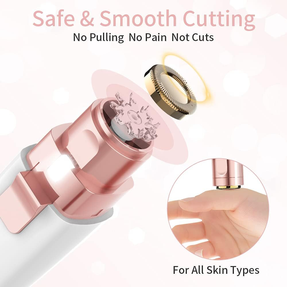 2-in-1 Rechargeable Facial Hair Remover & Eyebrow Trimmer with LED Light