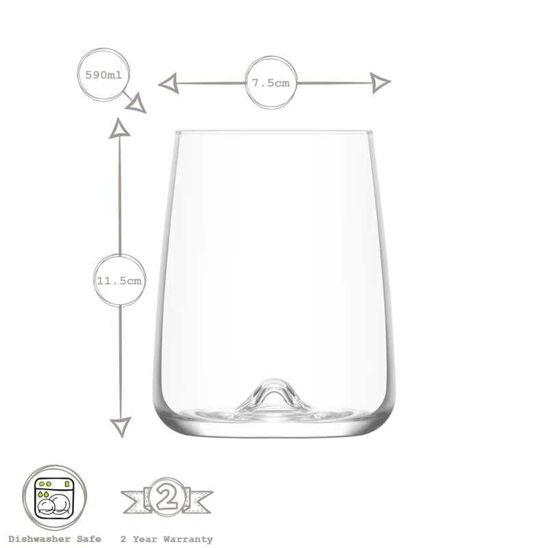 Elegant 590Ml Highball Glass Set - Perfect for Cocktails and Entertaining