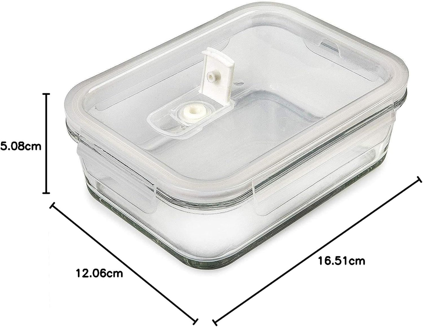 5-Pack Airtight Glass Meal Prep Containers – 880ml Reusable Food Storage with Lids