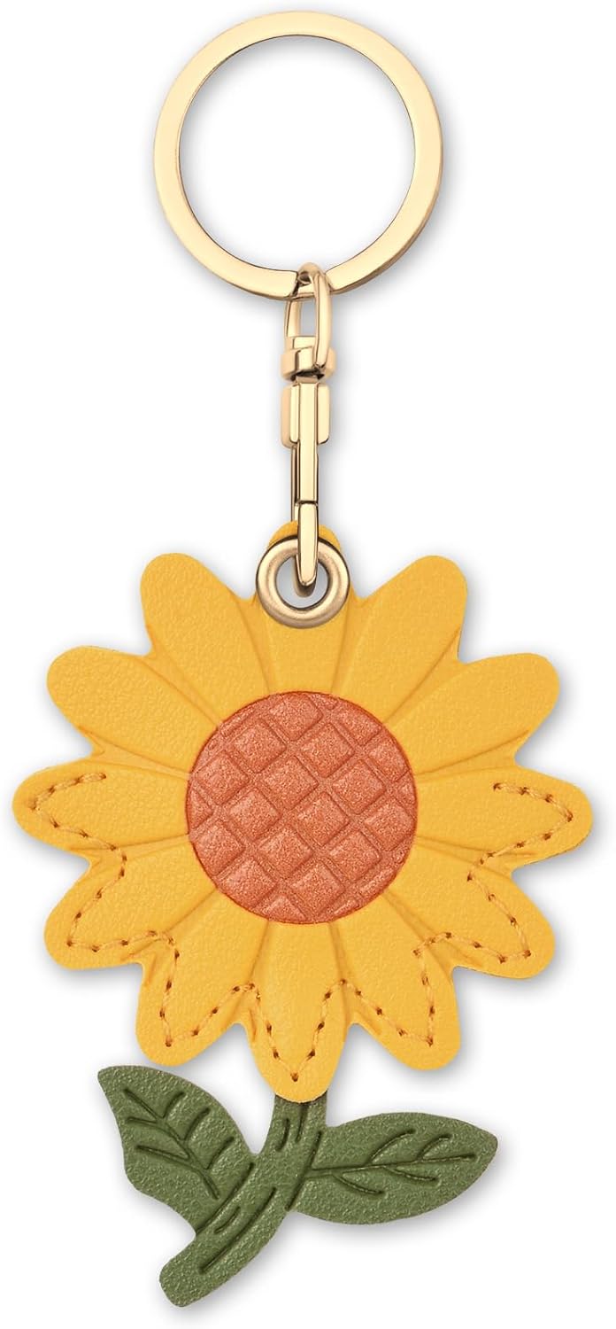 Fun Cartoon Leather Airtag Keyring Case - Protect Your Airtag in Style!