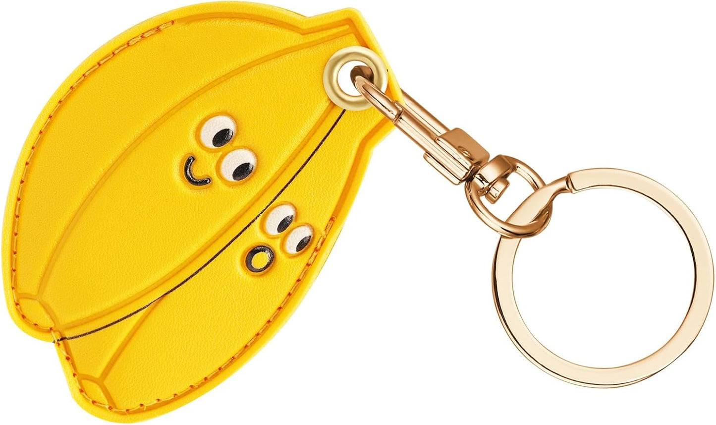 Fun Cartoon Leather Airtag Keyring Case - Protect Your Airtag in Style!