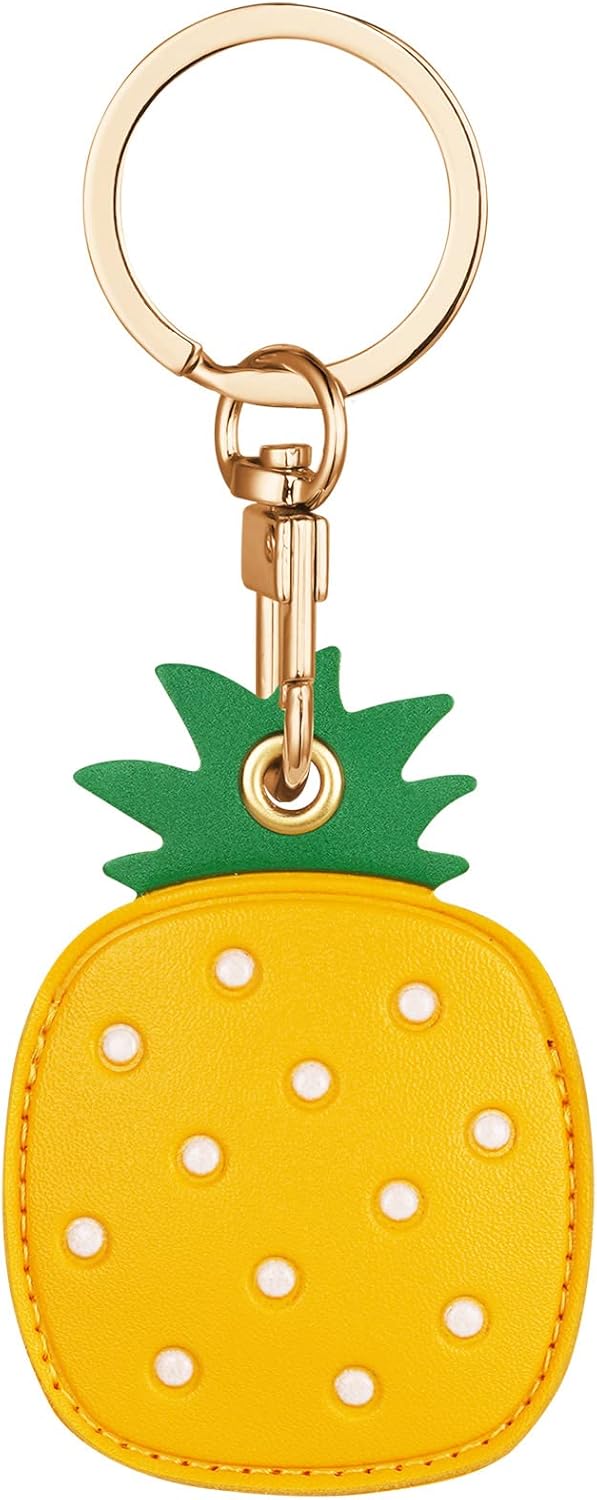 Fun Cartoon Leather Airtag Keyring Case - Protect Your Airtag in Style!