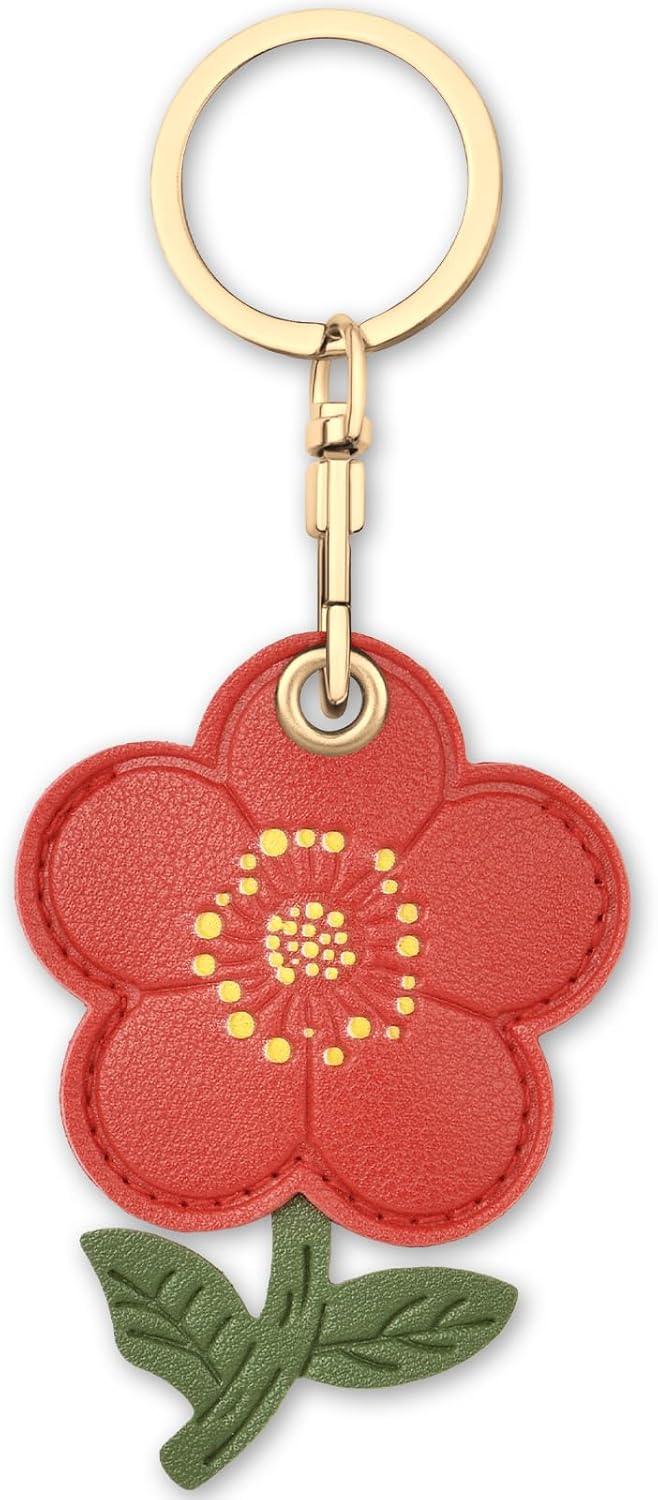 Fun Cartoon Leather Airtag Keyring Case - Protect Your Airtag in Style!