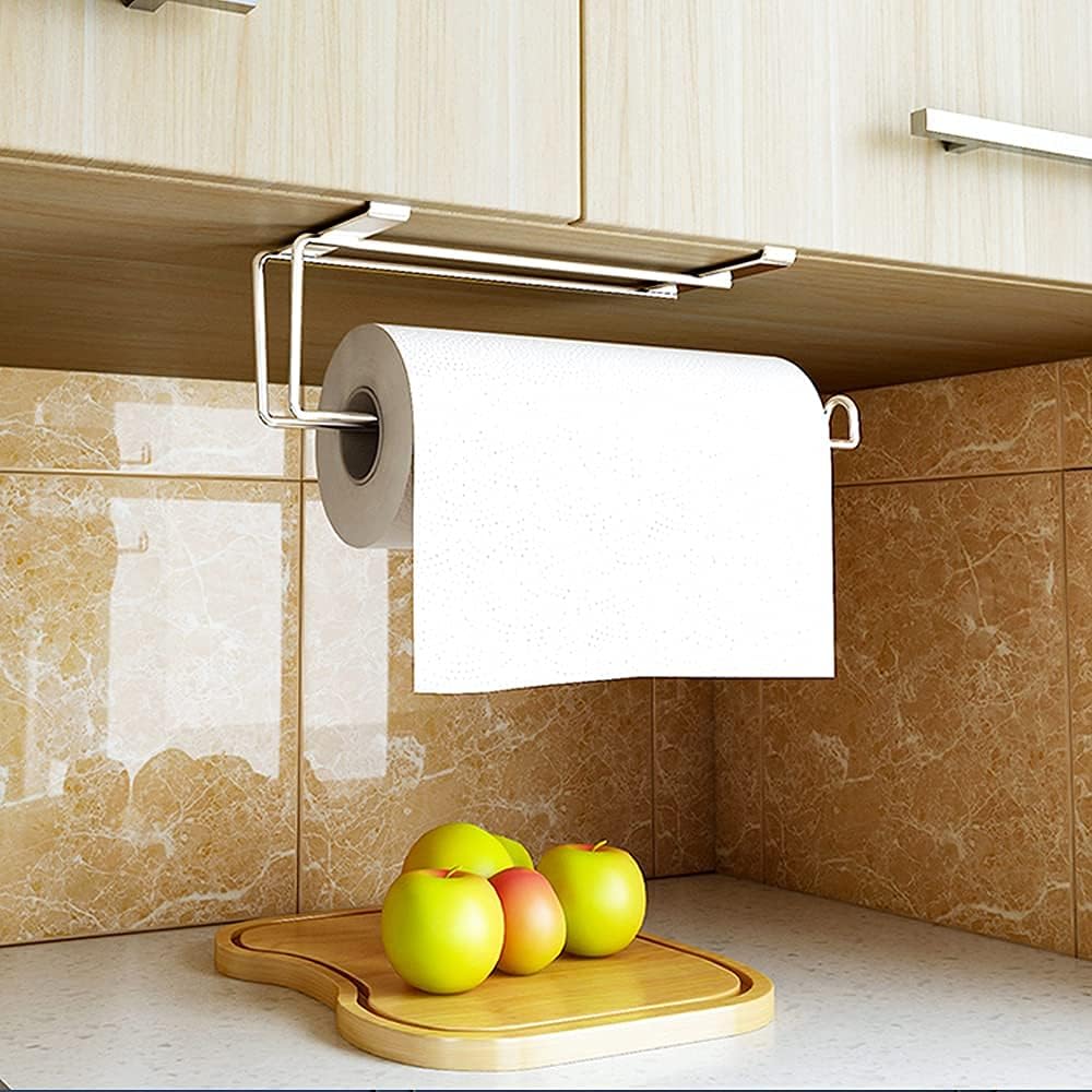 Stainless Steel Over-Cabinet Paper Towel Holder – Silver