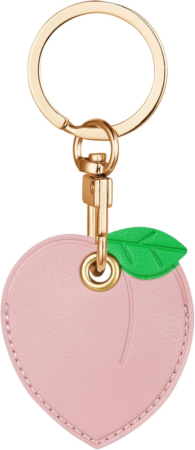 Fun Cartoon Leather Airtag Keyring Case - Protect Your Airtag in Style!