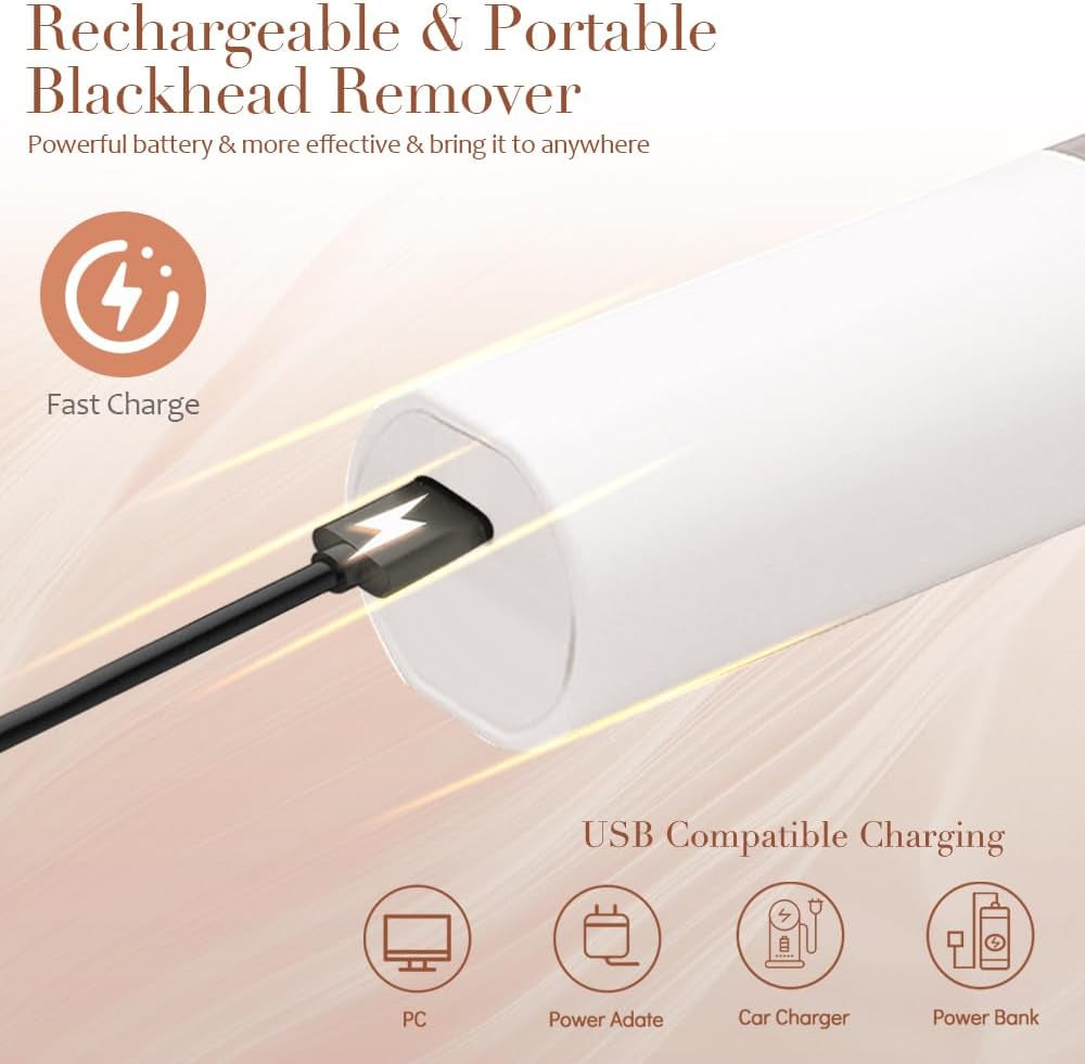 Ultimate Blackhead Remover – 6 Suction Powers, 4 Probes & LED Display for Deep Cleansing and Unclogging Pores