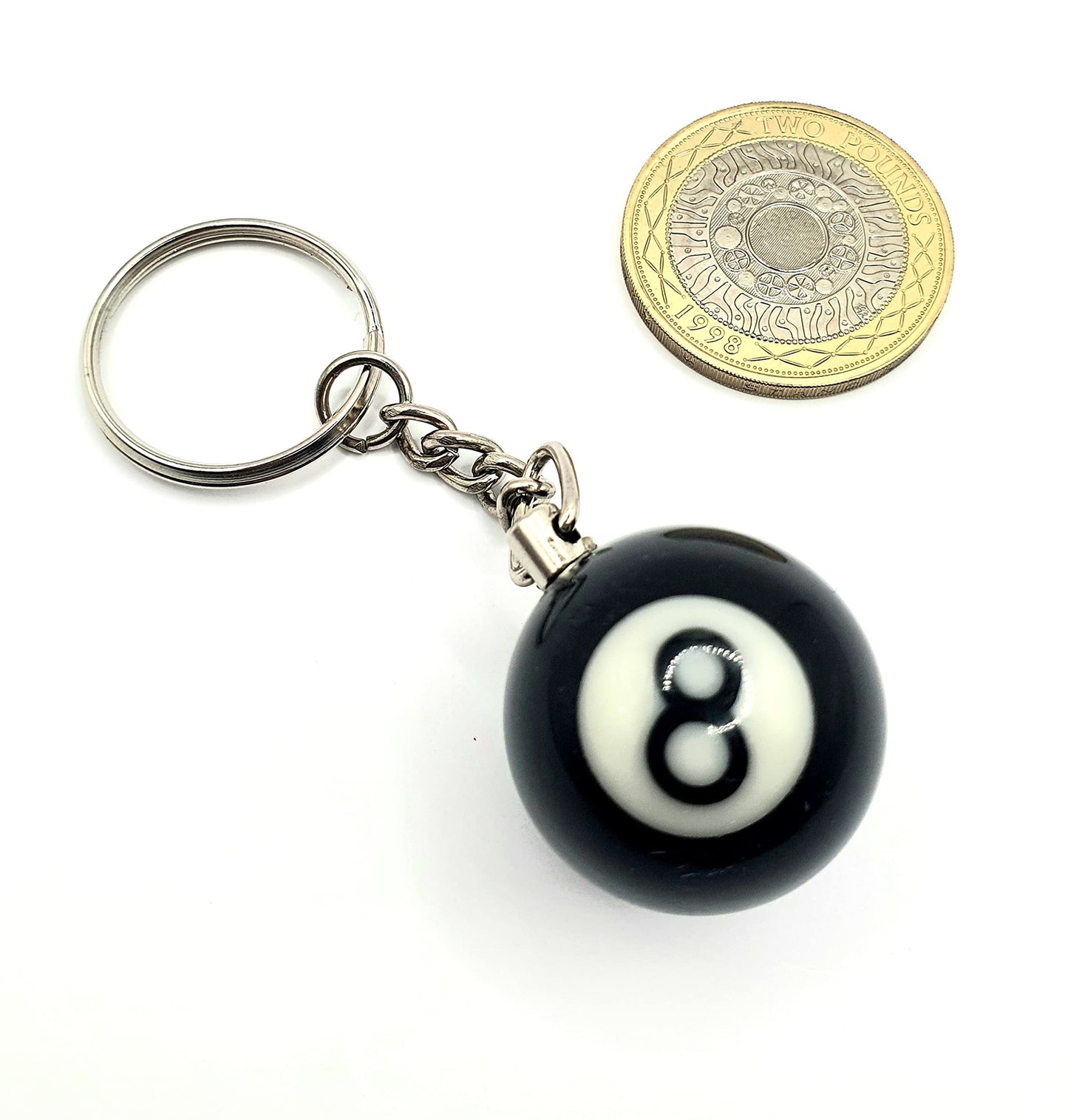 Black 8-Ball Pool Keychain – Classic Style On-the-Go
