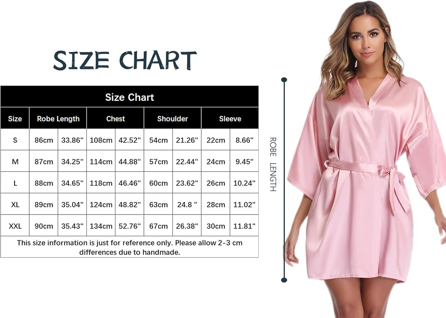 Satin Kimono Robe In 'Dusky Rose'
