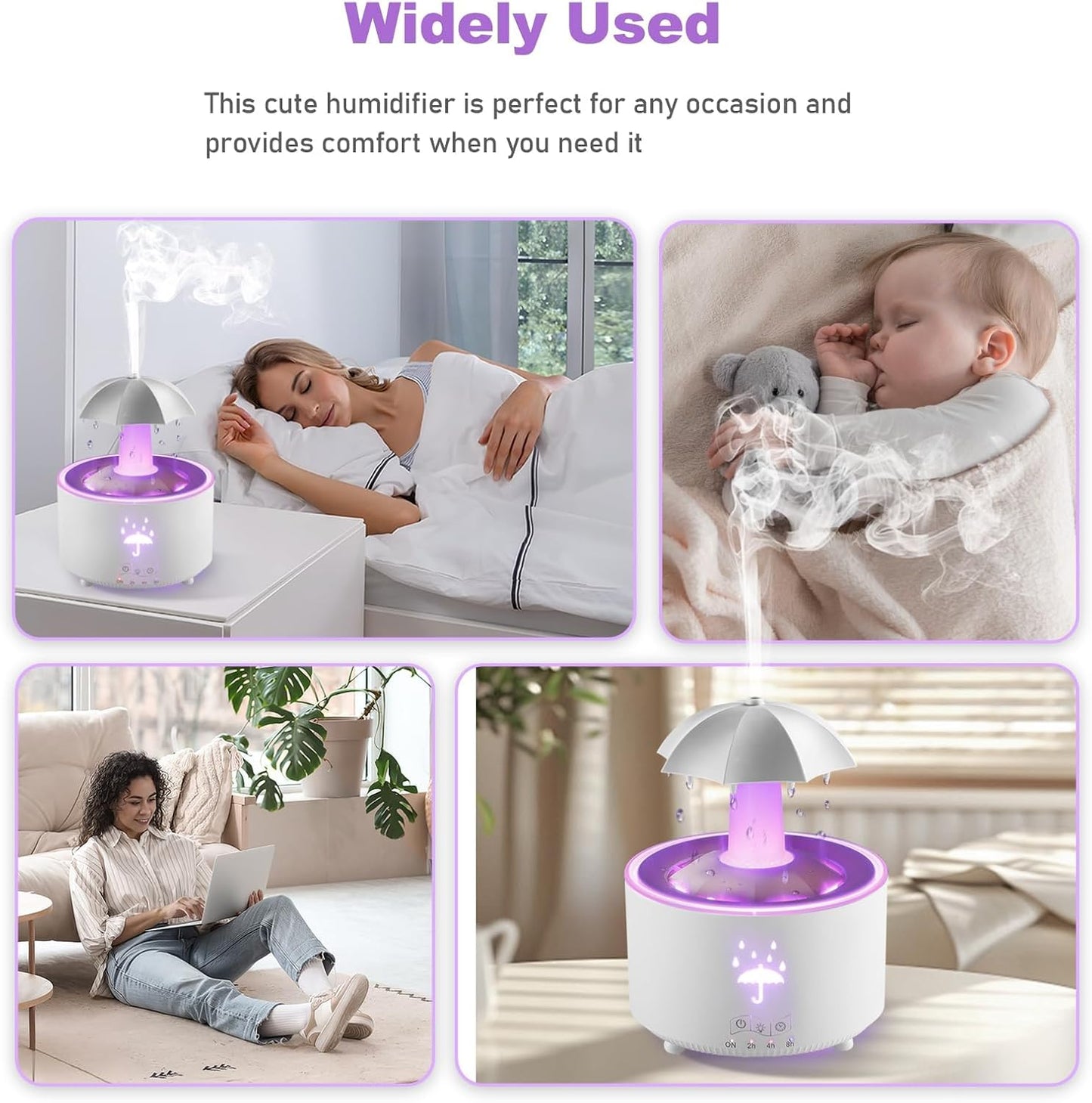Rotatable Umbrella Humidifier – Relax to the Sound of Rain