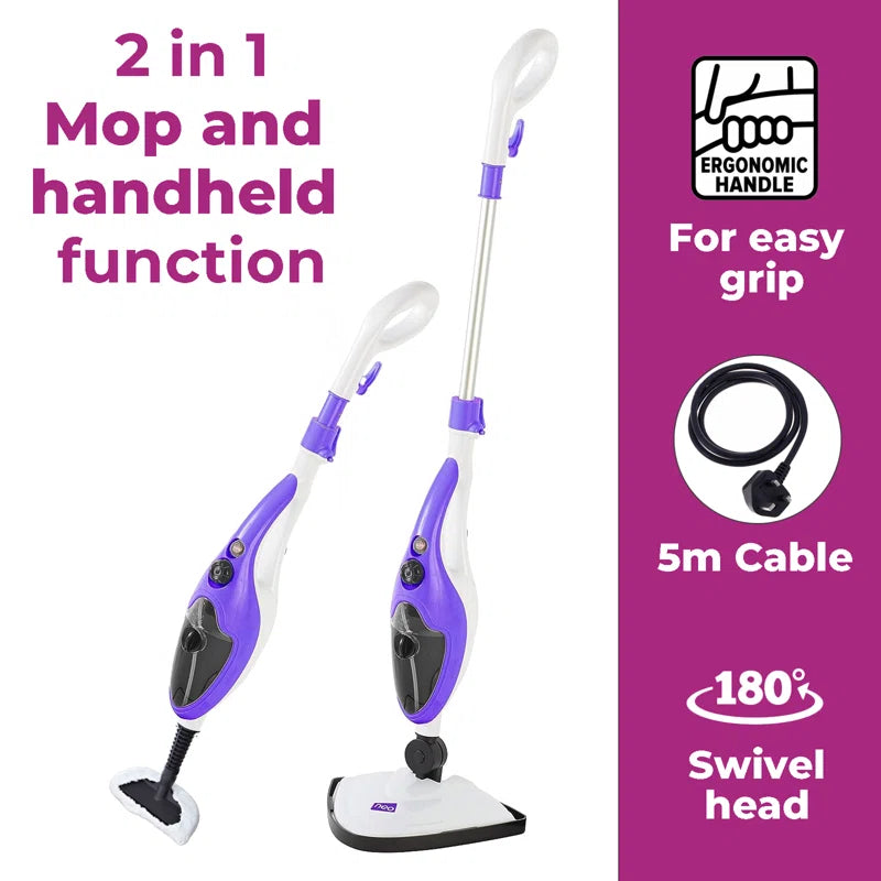 All-in-One 1500W Steam Mop with Extra Pad Pack - Ultimate Cleaning Power!