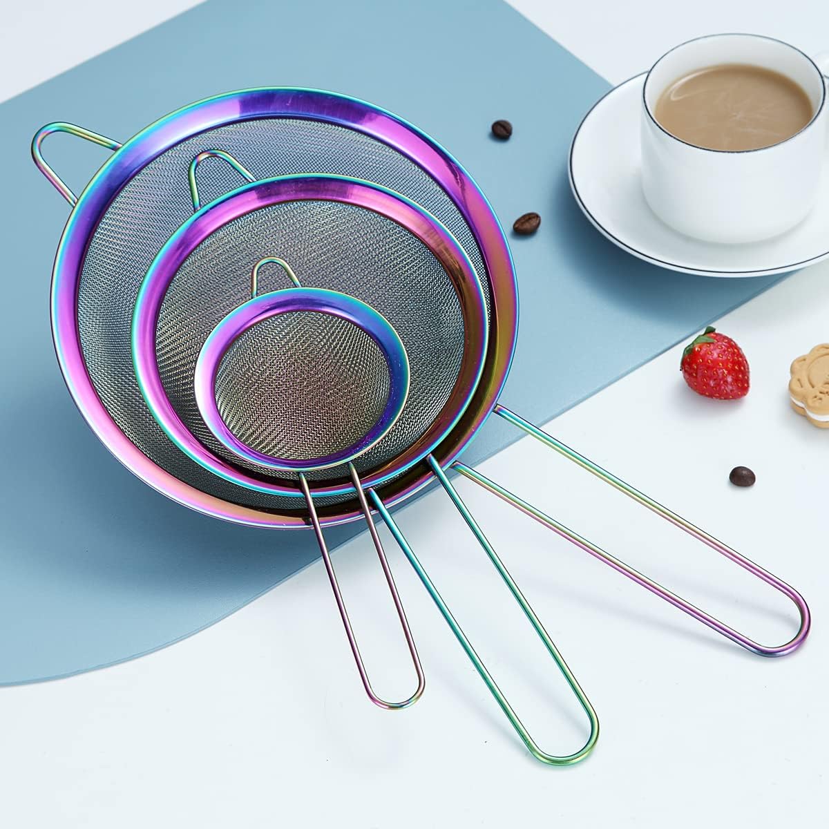 Fine Mesh Strainer Set – 3-Piece Stainless Steel Sieve Set