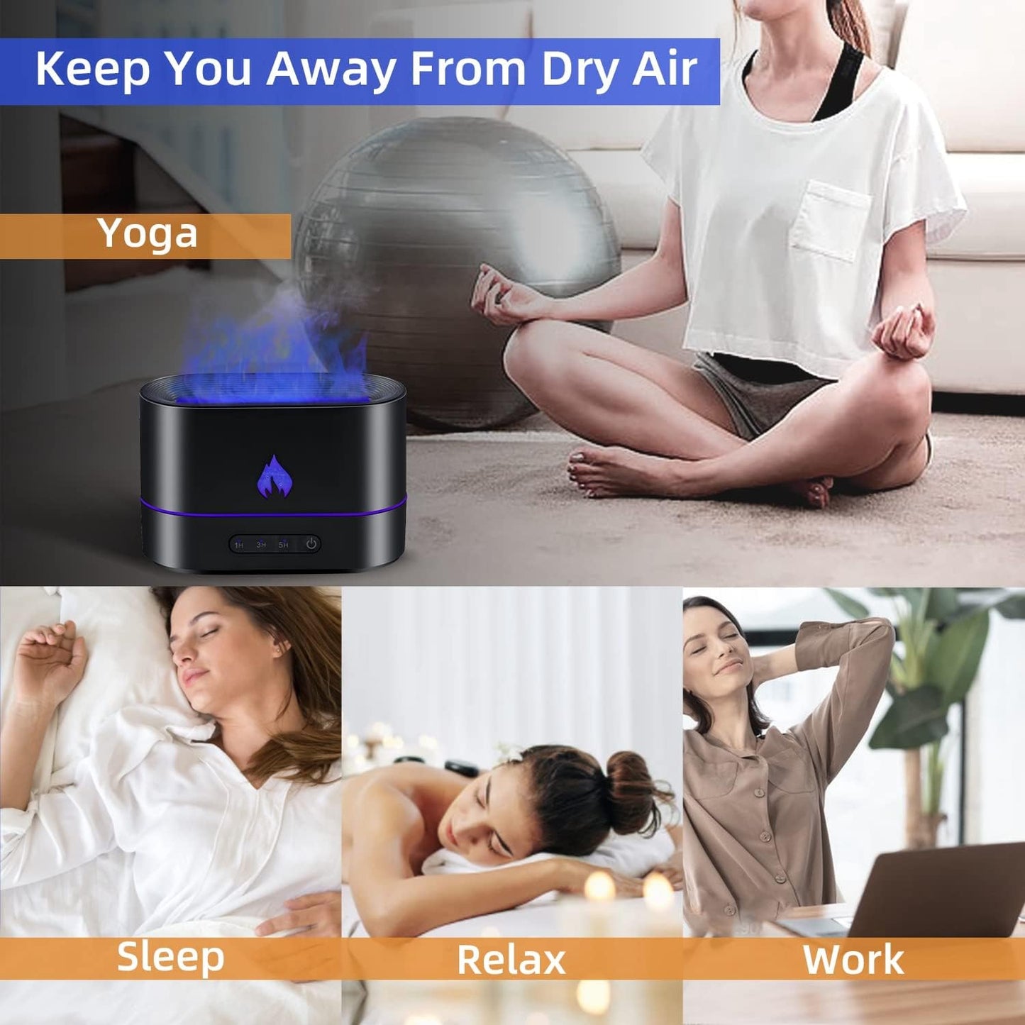 3D Flame Essential Oil Diffuser – Relax, Refresh, and Glow