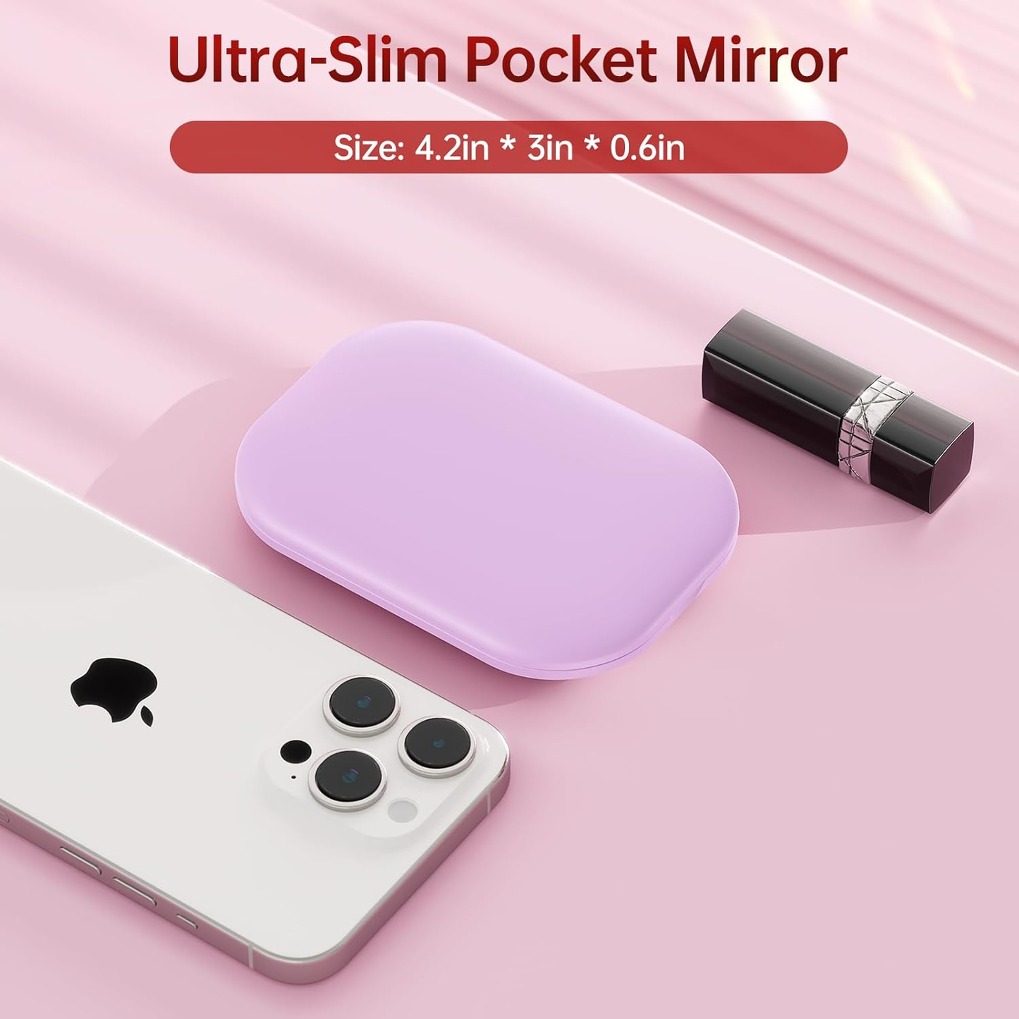 GlamLite Mini – Ultra Slim Folding Mirror with 3 Light Settings & 3X Magnifier