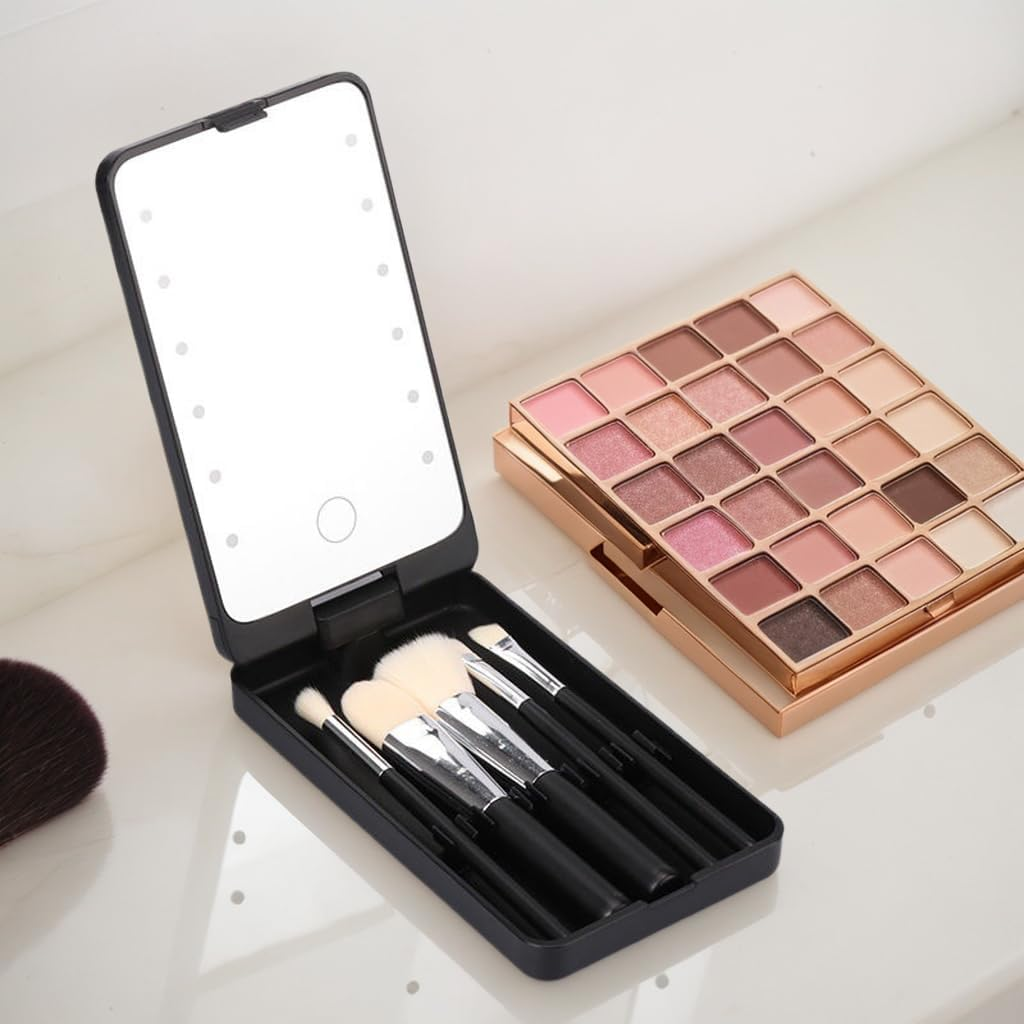 Touch Up Pro – Folding LED Mirror with 5-in-1 Beauty Brush Kit