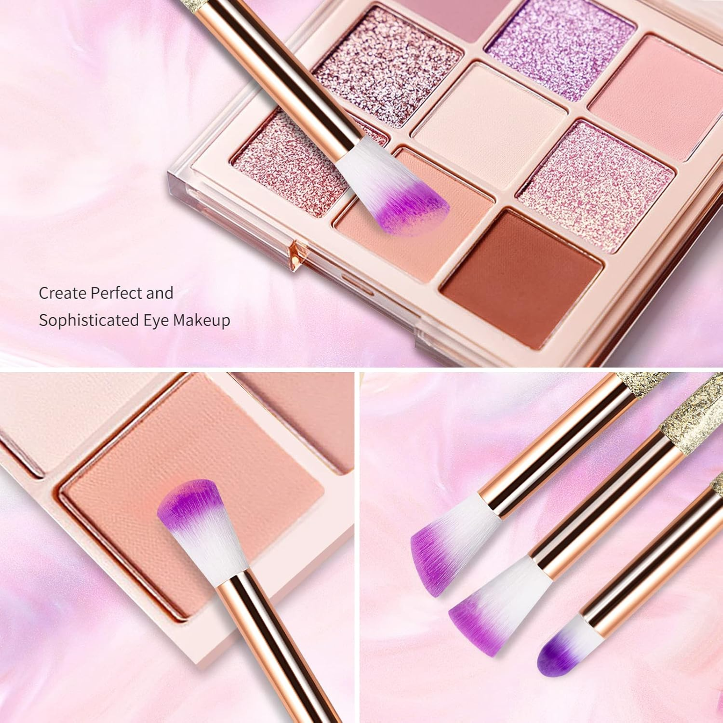 Unicorn Luxe™ Makeup Brush Set – 10-Piece Blending, Powder, Blush & Eyeliner Kit