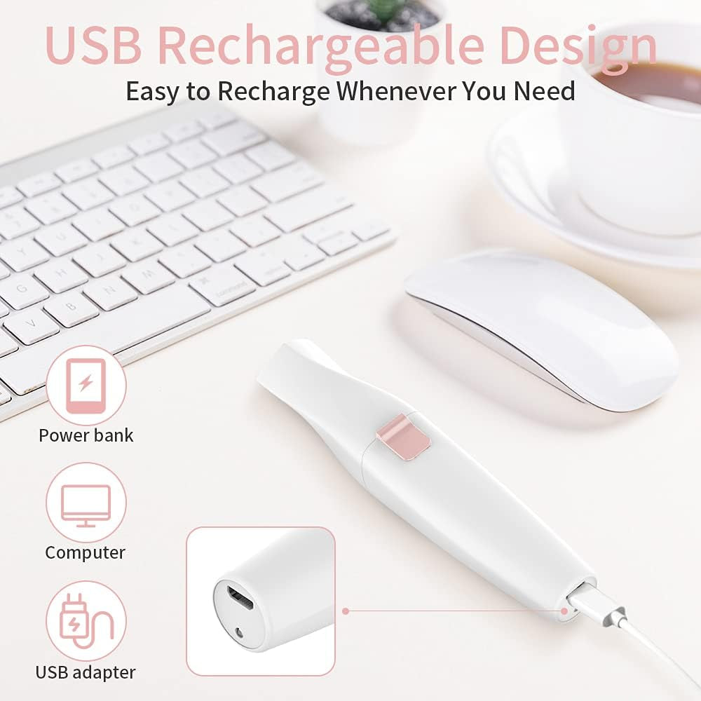 2-in-1 Rechargeable Facial Hair Remover & Eyebrow Trimmer with LED Light