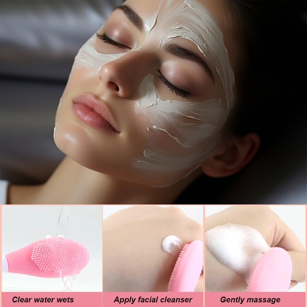 Silicone Face Mask Brush Set - 2PCS Cosmetic Applicators for Flawless Facial & Eye Mask Application - Essential DIY Beauty Tool