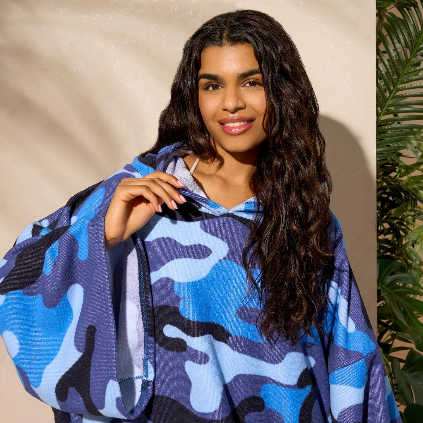 Brentfords Camo Adult Towel Poncho Oversized Quick Dry Hooded Bath Changing Robe