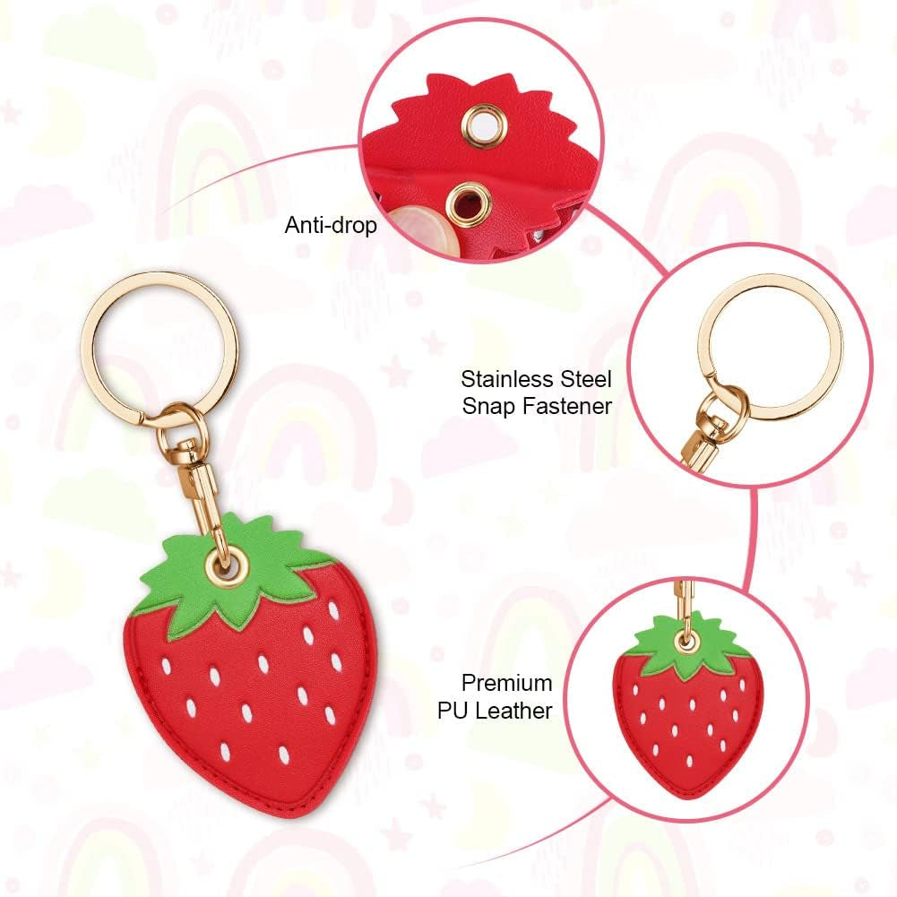 Fun Cartoon Leather Airtag Keyring Case - Protect Your Airtag in Style!