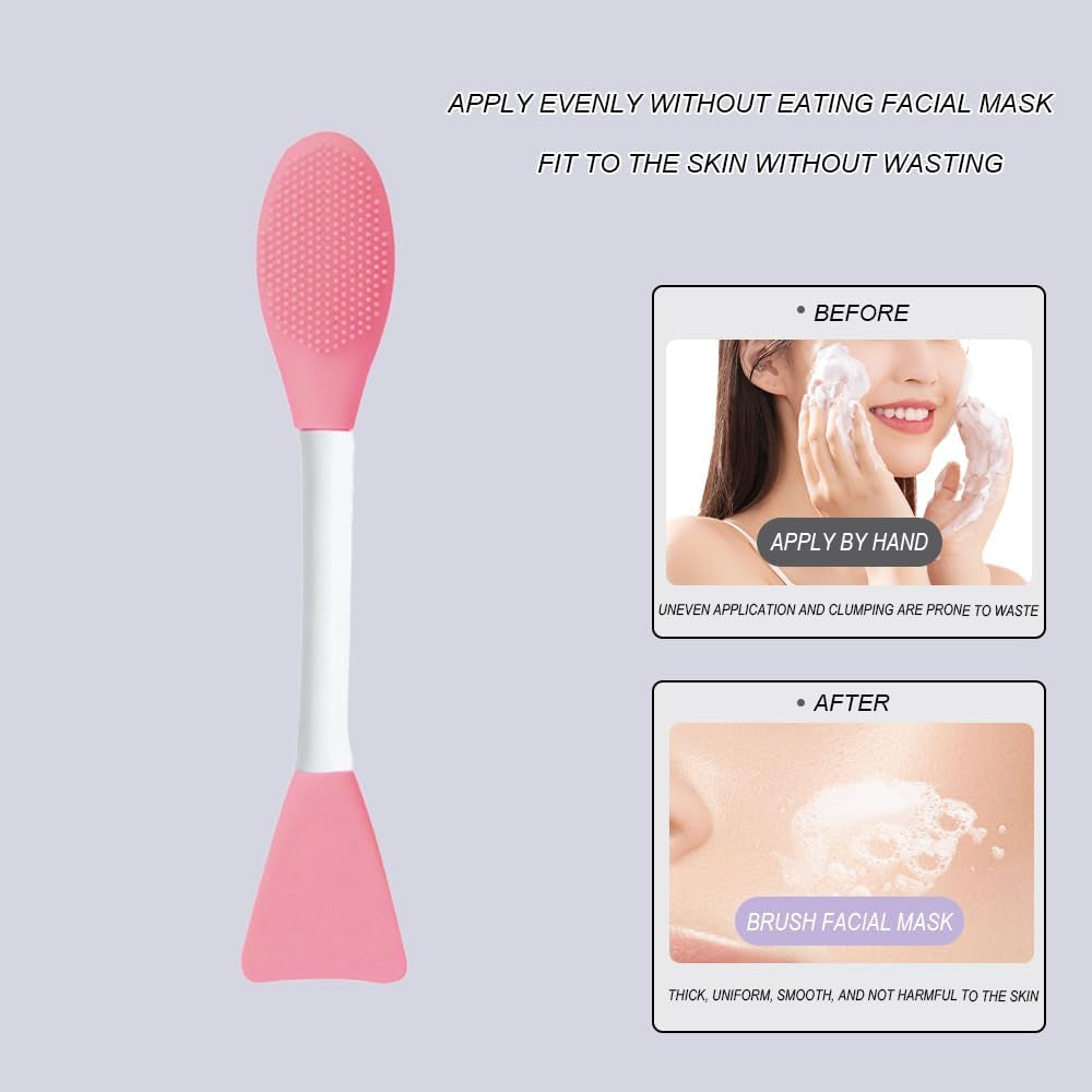 Silicone Face Mask Brush Set - 2PCS Cosmetic Applicators for Flawless Facial & Eye Mask Application - Essential DIY Beauty Tool