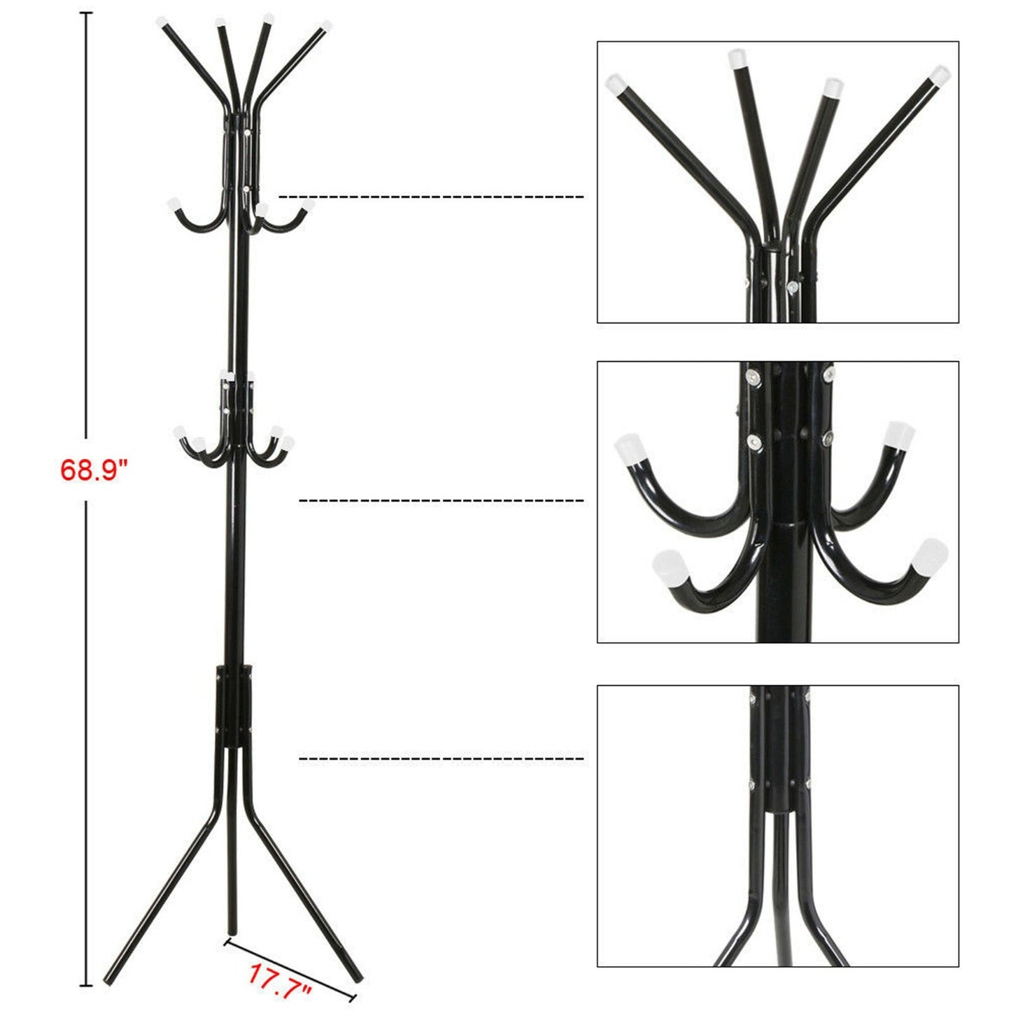 Elegant Metal Coat Stand & Garment Rack – Versatile Jacket, Umbrella, and Accessories Organizer