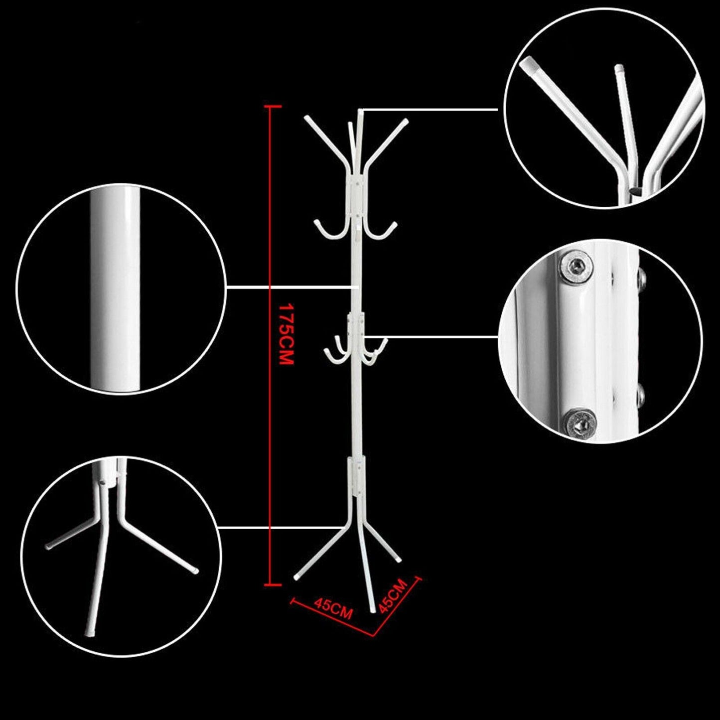 Elegant Metal Coat Stand & Garment Rack – Versatile Jacket, Umbrella, and Accessories Organizer