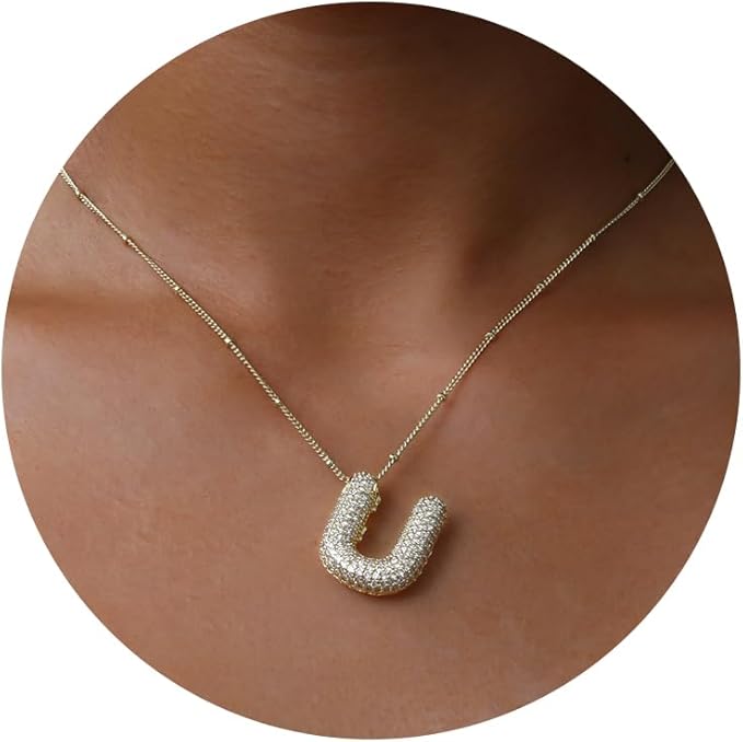 Gold Bubble Letter Necklace – Personalized, Playful, and Perfect for Gifting