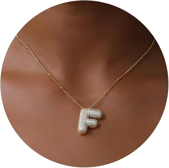 Gold Bubble Letter Necklace – Personalized, Playful, and Perfect for Gifting