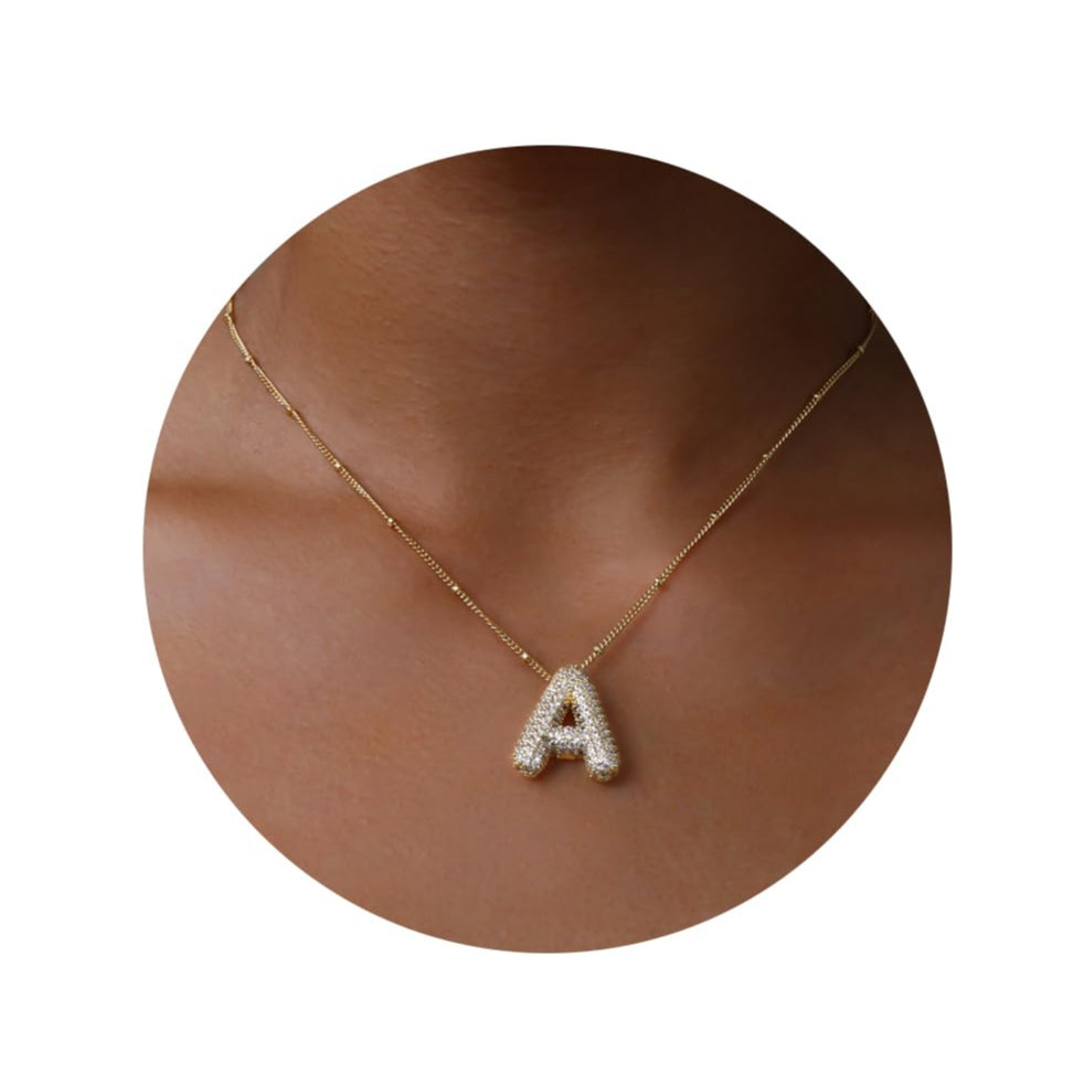 Gold Bubble Letter Necklace – Personalized, Playful, and Perfect for Gifting