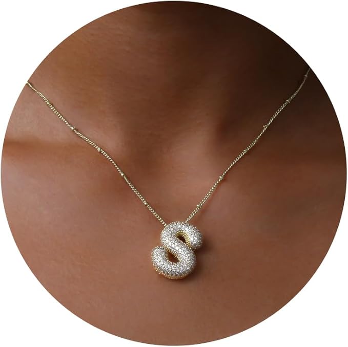 Gold Bubble Letter Necklace – Personalized, Playful, and Perfect for Gifting