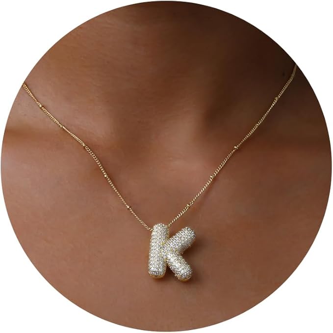 Gold Bubble Letter Necklace – Personalized, Playful, and Perfect for Gifting