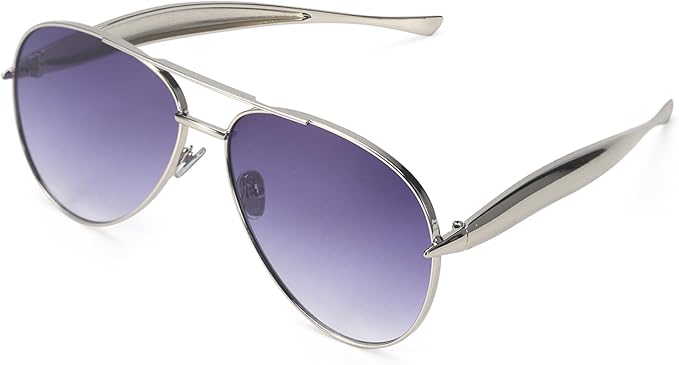 Trendy Double Bridge Metal Sunglasses