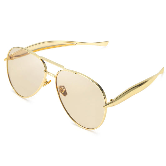 Trendy Double Bridge Metal Sunglasses