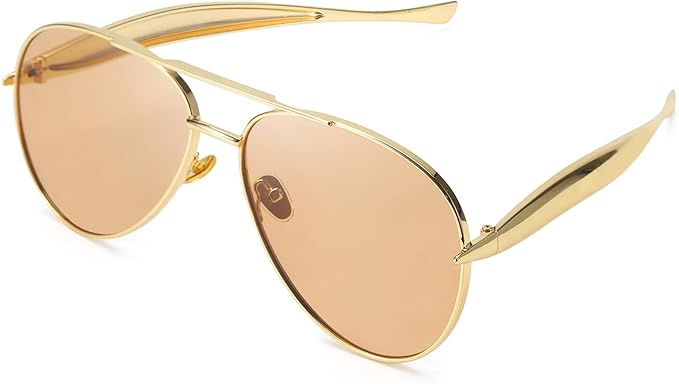 Trendy Double Bridge Metal Sunglasses