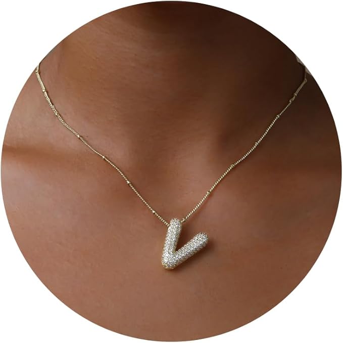Gold Bubble Letter Necklace – Personalized, Playful, and Perfect for Gifting