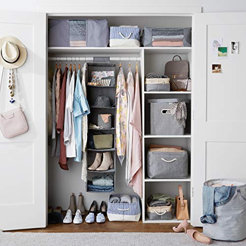 6-Compartment Hanging Closet Organizer In Grey