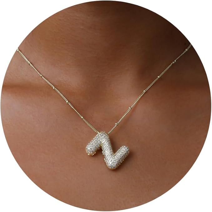 Gold Bubble Letter Necklace – Personalized, Playful, and Perfect for Gifting