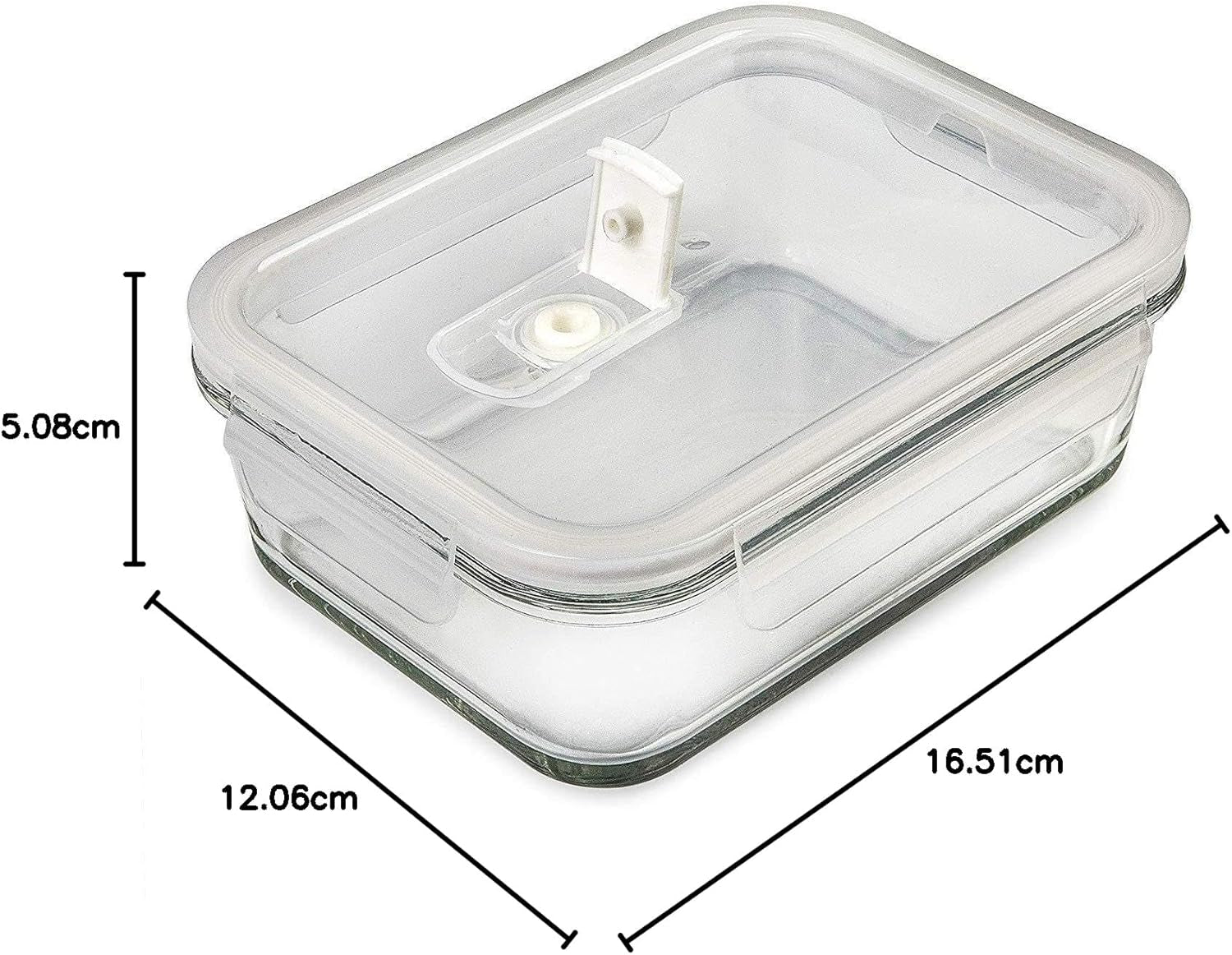 5-Pack Airtight Glass Meal Prep Containers – 880ml Reusable Food Storage with Lids