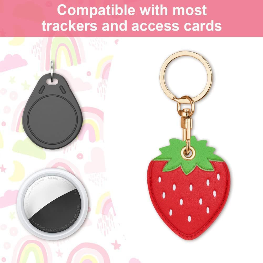 Fun Cartoon Leather Airtag Keyring Case - Protect Your Airtag in Style!