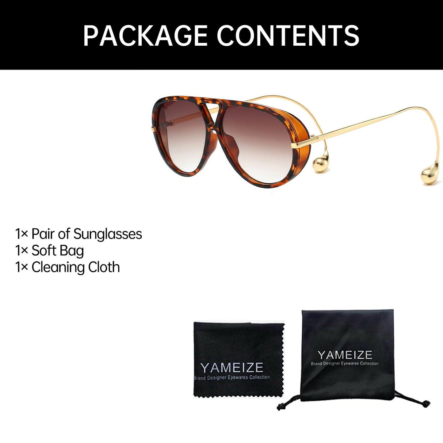 Leopard Gradient Brown Oversized Pilot Sunglasses - Leopard