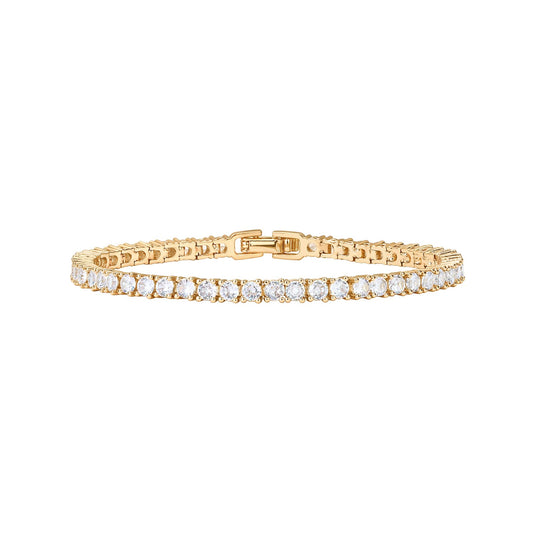 14K Gold-Plated Tennis Bracelet – Timeless Sparkle, Modern Elegance