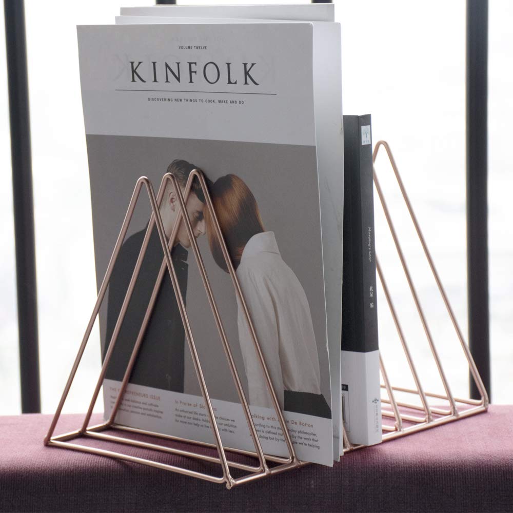 2-Pack Gold Triangle Magazine File Racks – 9 Slots