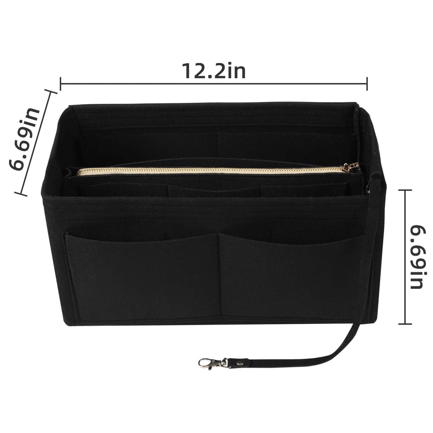 Felt Handbag Organizer – Multi-Pocket with Zipper