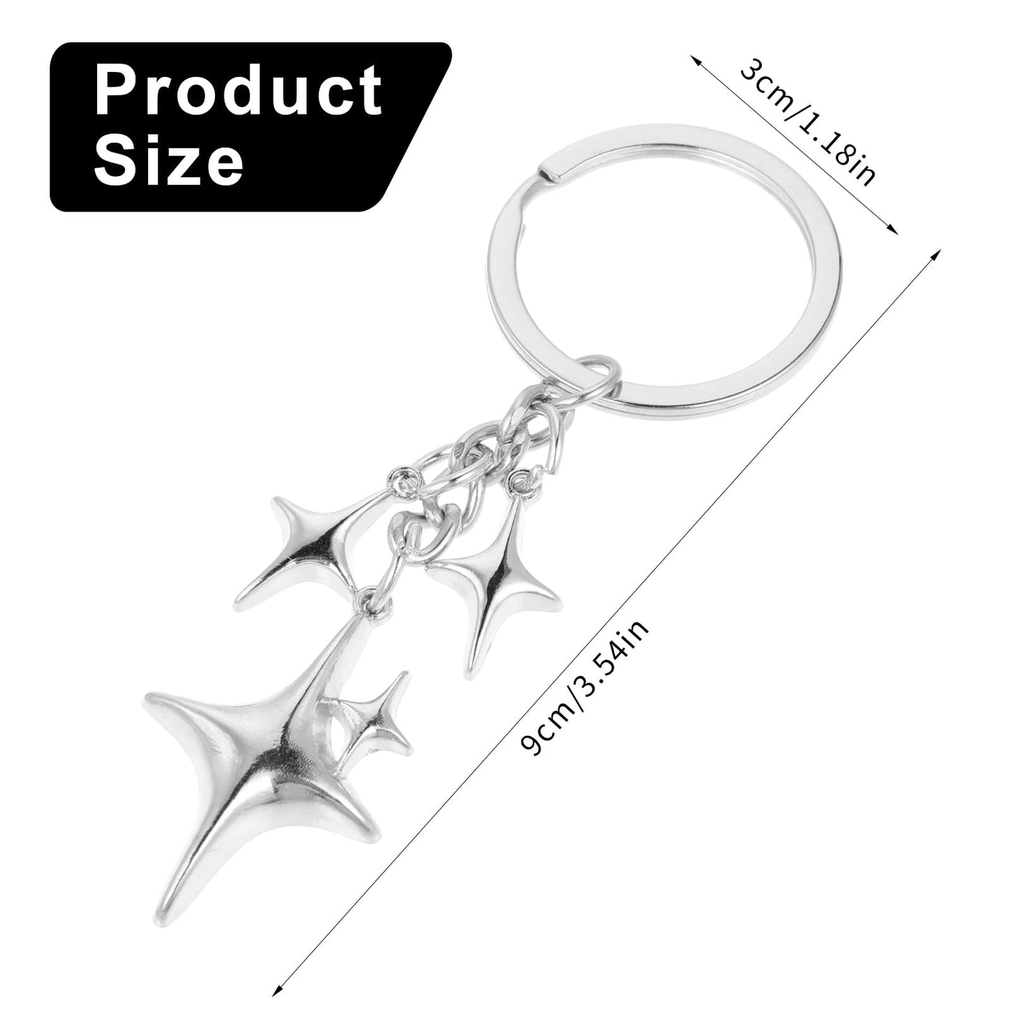 Stylish & Durable Star Moon Keychains – Set of 2