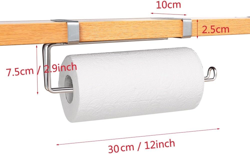 Stainless Steel Over-Cabinet Paper Towel Holder – Silver