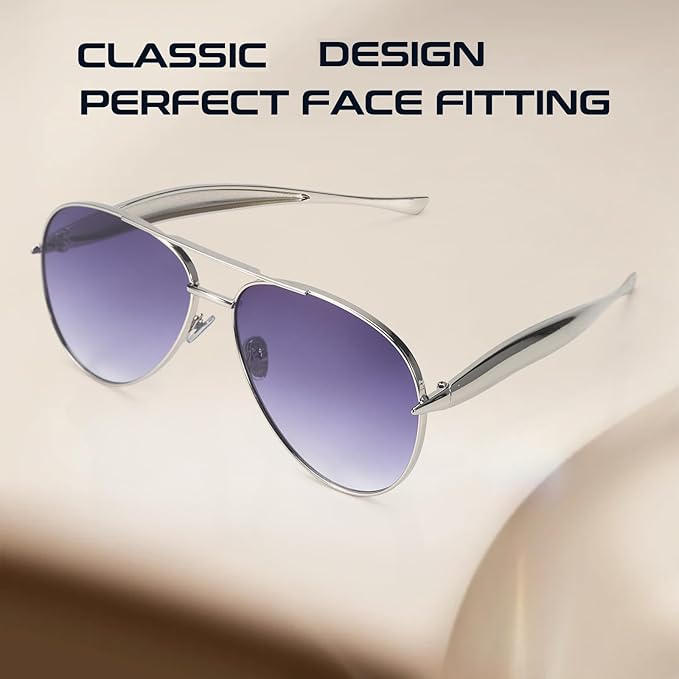 Trendy Double Bridge Metal Sunglasses