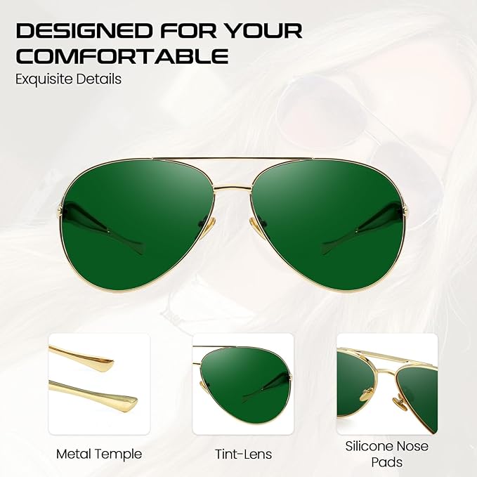 Trendy Double Bridge Metal Sunglasses