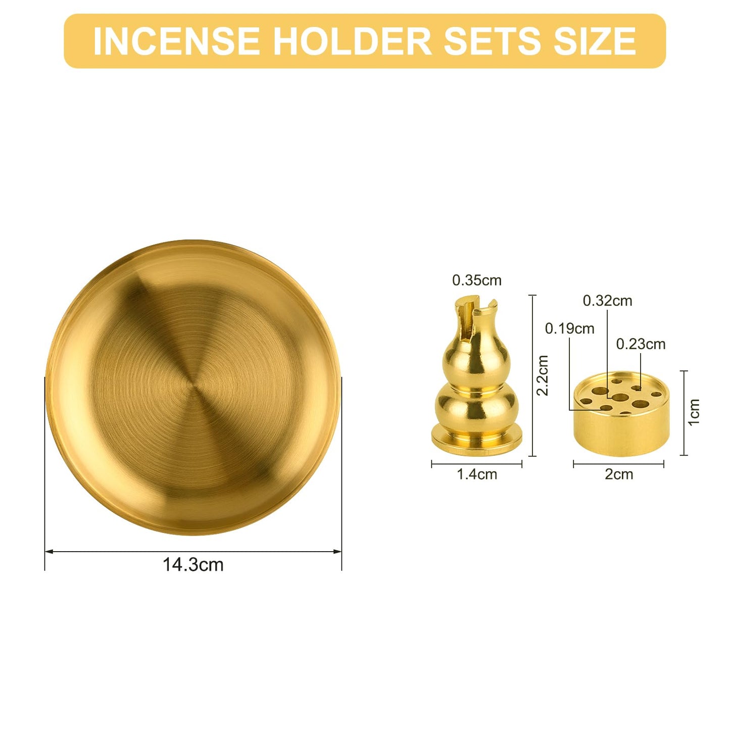 3-in-1 Incense Holder with Large Ash Catcher – Brass & Alloy