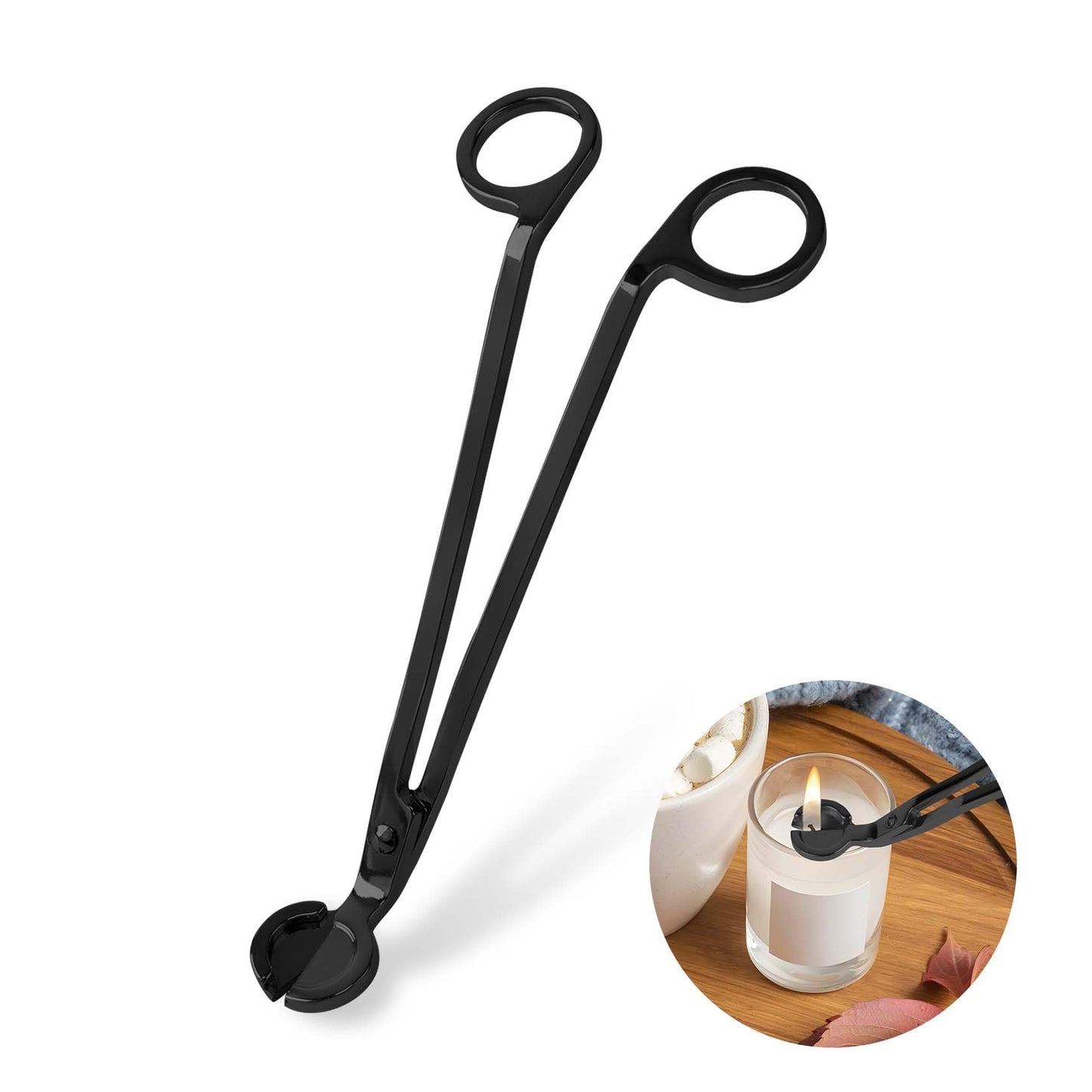 Black Candle Wick Trimmer – 6.9" Stainless Steel